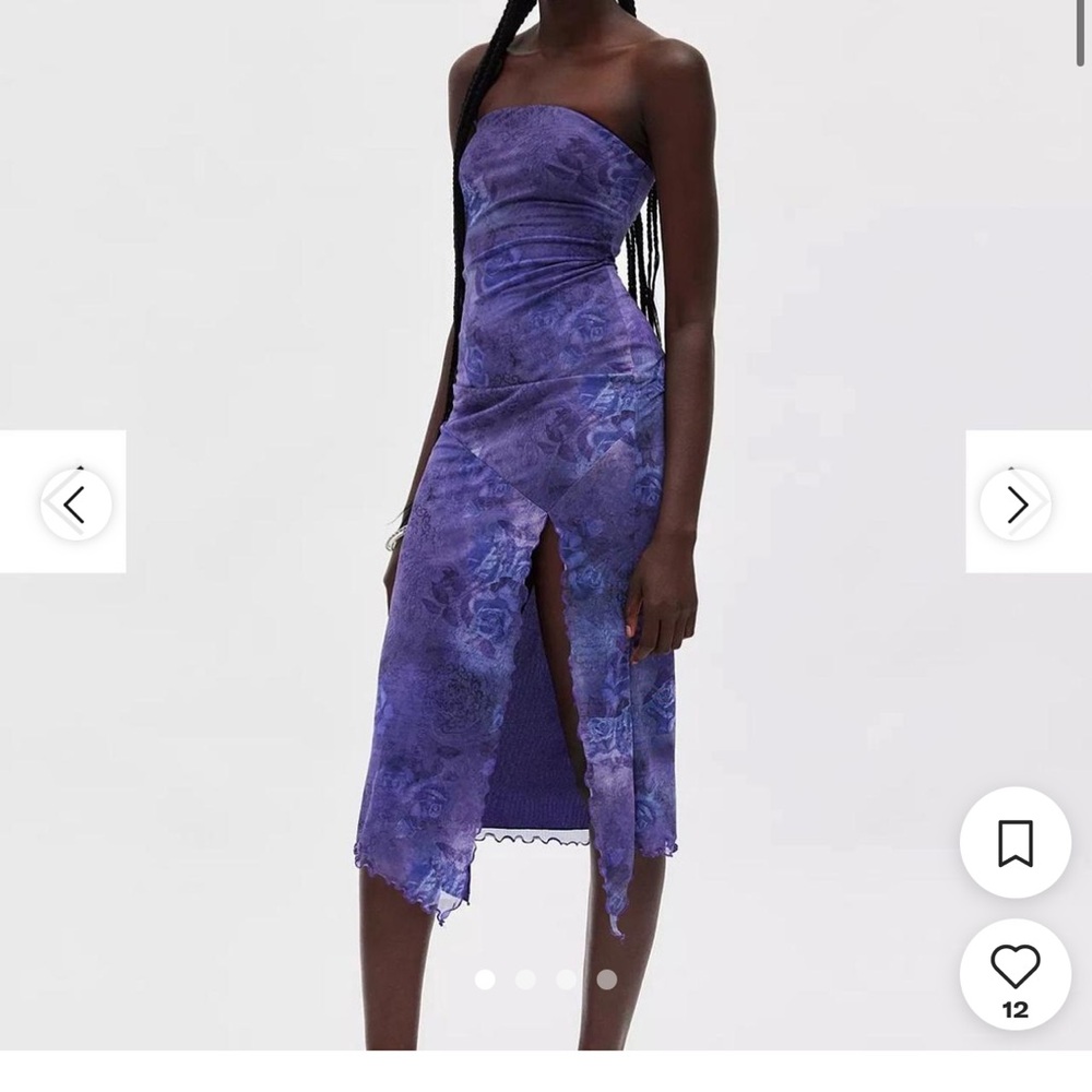 Urban Outfitters Samara Mesh Strapless Midi Dress